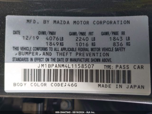 JM1BPANM4L1158507 Mazda Mazda3 Premium Package