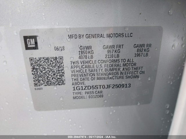 Chevrolet MALIBU LT 2018 1G1ZD5ST0JF250913 Image 9