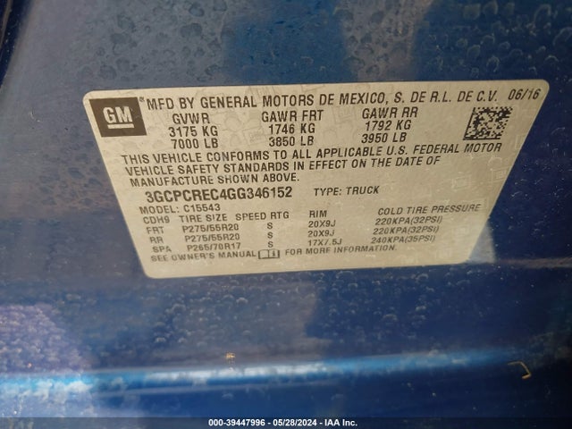 Chevrolet Silverado 1500 1lt 2016 3GCPCREC4GG346152 Image 9