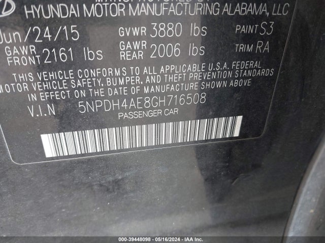 Hyundai ELANTRA SE 2016 5NPDH4AE8GH716508 Image 9