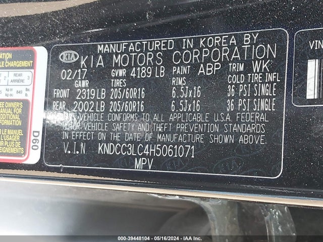 KIA NIRO EX 2017 KNDCC3LC4H5061071 Image 9