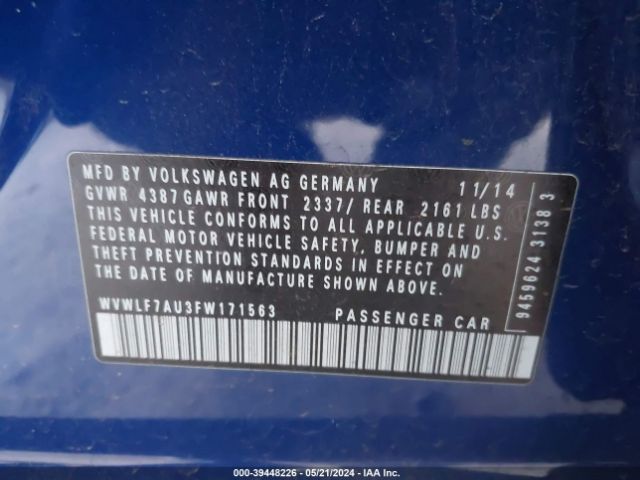 WVWLF7AU3FW171563 Volkswagen Golf R 4-door