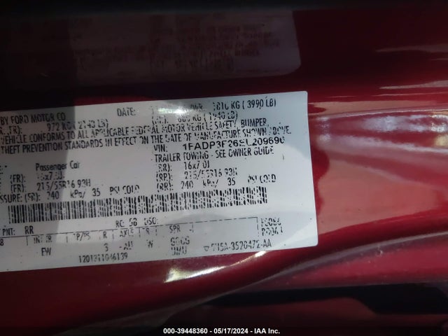 Ford FOCUS SE 2014 1FADP3F26EL209696 Image 9