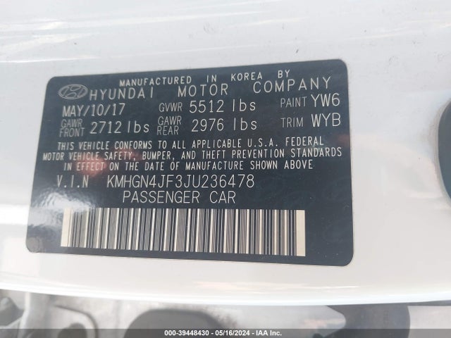 Genesis G80 5.0 Ultimate 2018 KMHGN4JF3JU236478 Image 9