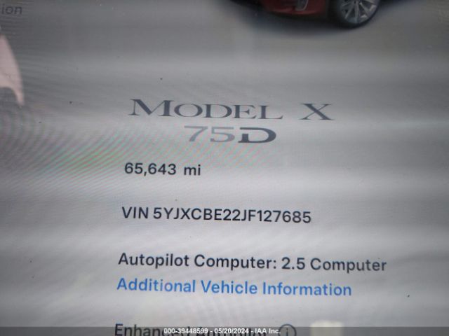 5YJXCBE22JF127685 Tesla Model X 100d/75d/p100d
