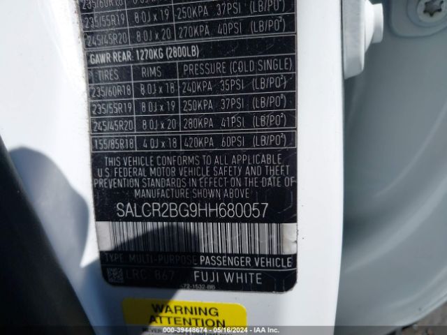 SALCR2BG9HH680057 Land Rover Discovery Sport Hse