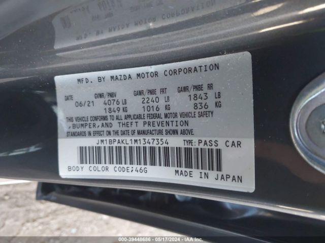 JM1BPAKL1M1347354 Mazda Mazda3 Select