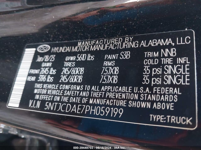 Hyundai Santa Cruz Sel 2023 5NTJCDAE7PH059199 Image 9