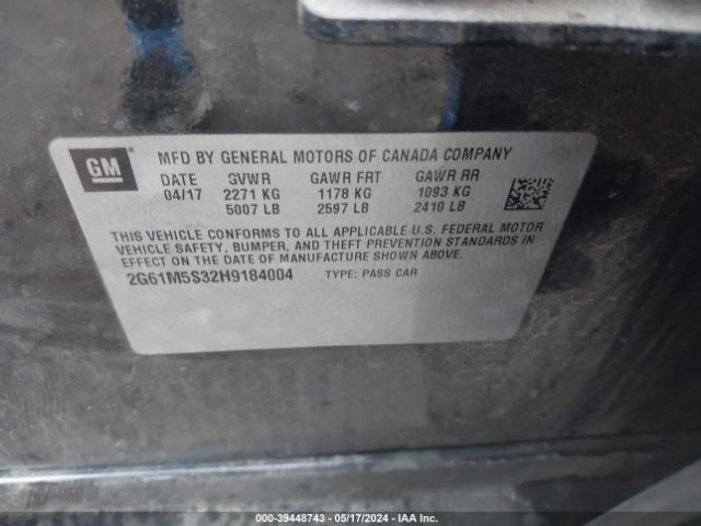 2G61M5S32H9184004 Cadillac XTS LUXURY