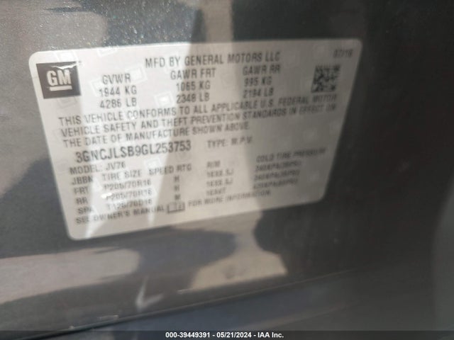 Chevrolet Trax Lt 2016 3GNCJLSB9GL253753 Image 9