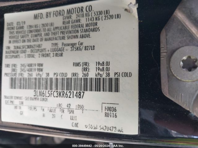 3LN6L5FC3KR621487 Lincoln Mkz Reserve Ii