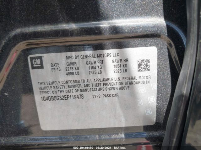 1G4GB5G32EF119478 Buick Lacrosse Leather Group