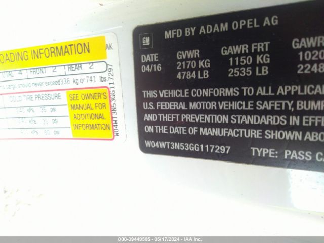 W04WT3N53GG117297 Buick Cascada Premium