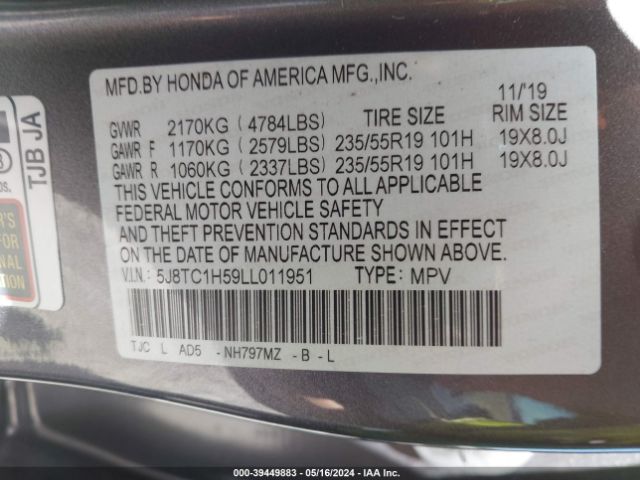 5J8TC1H59LL011951 Acura Rdx Technology Package