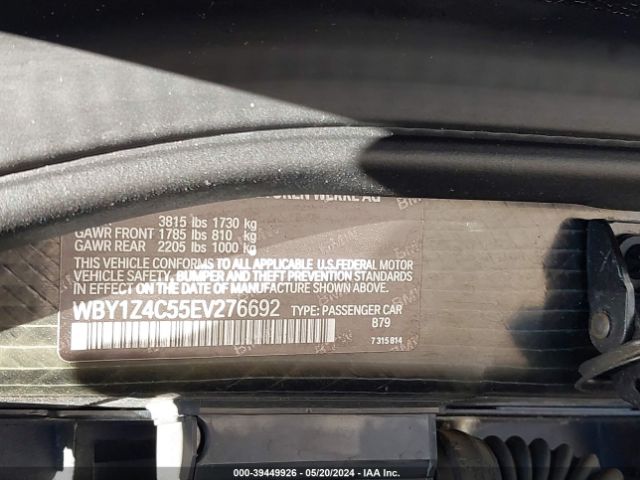 WBY1Z4C55EV276692 BMW I3 Base W/range Extender