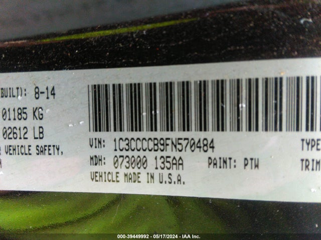 1C3CCCCB9FN570484 Chrysler 200 C
