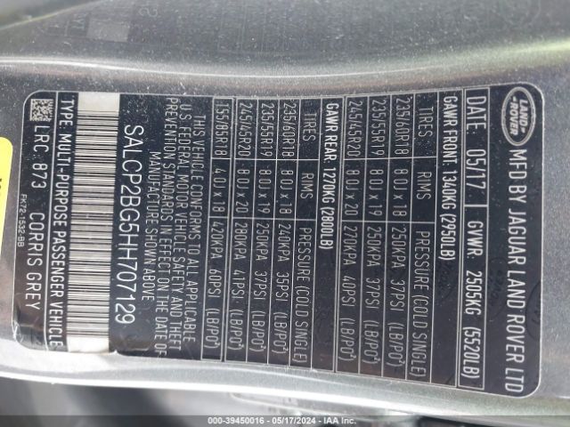 SALCP2BG5HH707129 Land Rover Discovery Sport Se