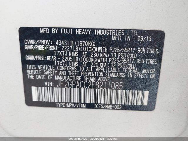 JF2GPACC2E8211085 Subaru Xv Crosstrek 2.0i Premium
