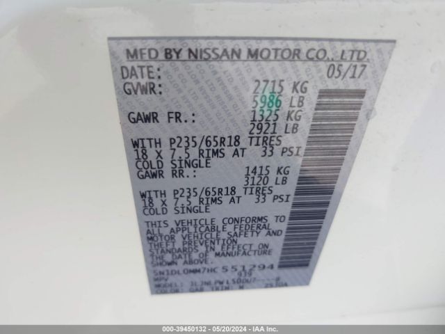 5N1DL0MM7HC551294 Infiniti QX60