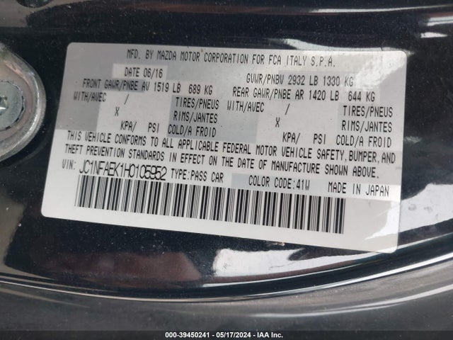 2017 FIAT 124 SPIDER JC1NFAEK1H0105952 Photo 8