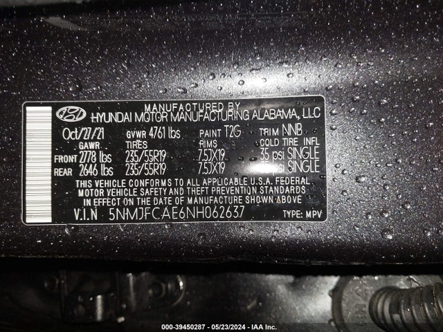 Hyundai TUCSON SEL 2022 5NMJFCAE6NH062637 Image 9