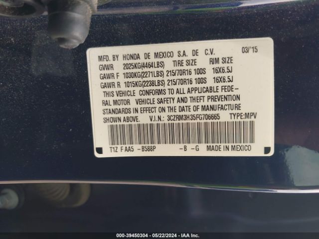3CZRM3H35FG706665 Honda CR-V LX