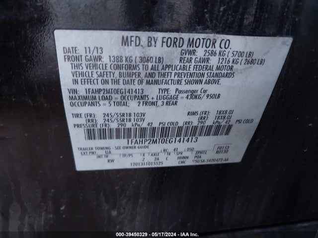 Ford Police Interceptor 2014 1FAHP2MT0EG141413 Image 9