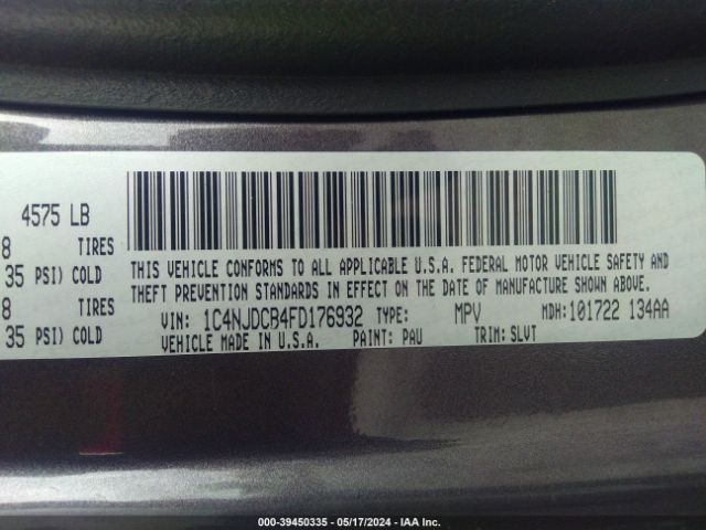 1C4NJDCB4FD176932 Jeep Compass Limited