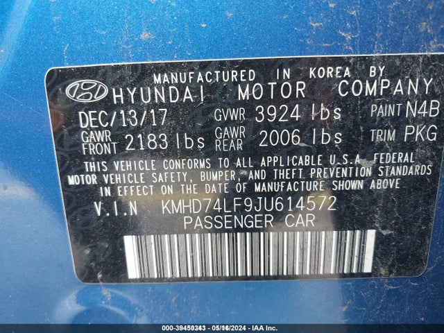 Hyundai ELANTRA SE 2018 KMHD74LF9JU614572 Image 9