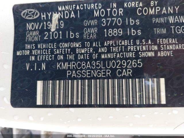 KMHRC8A35LU029265 Hyundai Venue Sel