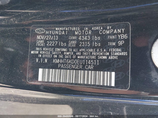 Hyundai Genesis 2.0t 2014 KMHHT6KD0EU114511 Image 9