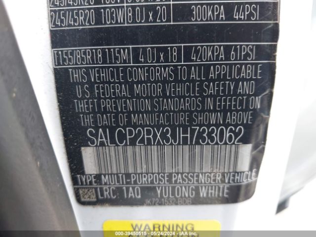 SALCP2RX3JH733062 Land Rover Discovery Sport Se