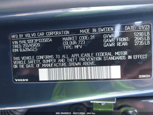 YV4L12DF2P1335654 Volvo Xc60 B5 Ultimate Bright Theme