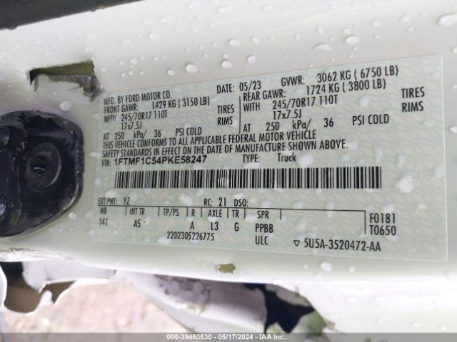 1FTMF1C54PKE58247 Ford F-150 Xl