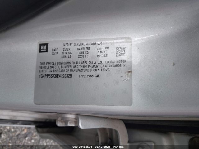 1G4PP5SK8E4190325 Buick Verano