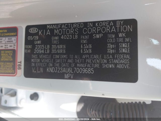 KNDJ23AU6L7009685 KIA SOUL LX
