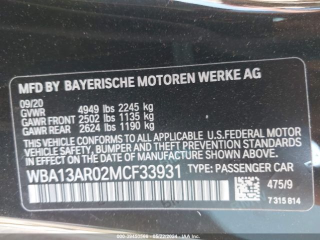 WBA13AR02MCF33931 BMW M440i Xdrive