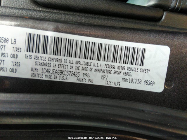 1C4RJEAG9KC572425 Jeep Grand Cherokee Altitude 4x2
