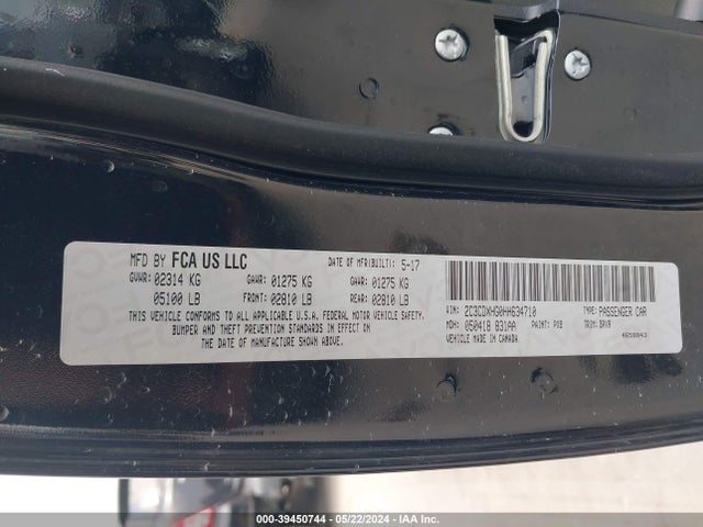 Dodge Charger Sxt Rwd 2017 2C3CDXHG0HH634710 Image 9