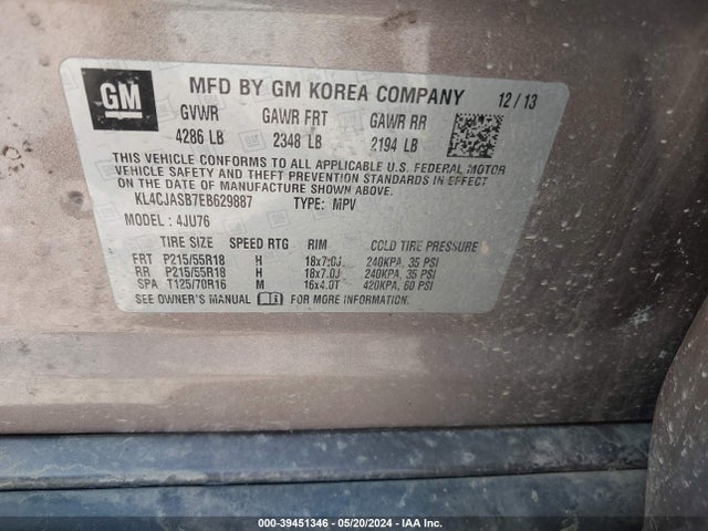 Buick Encore 2014 KL4CJASB7EB629887 Image 9