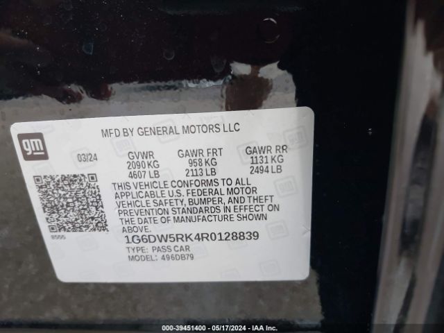 1G6DW5RK4R0128839 Cadillac CT5 LUXURY
