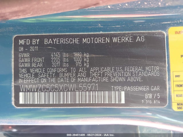 2012 MINI COOPER S COUNTRYMAN WMWZC5C5XCWL55971 Photo 8