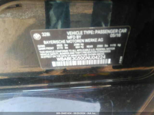 WBA8E3G50GNU04224 BMW 328i Xdrive