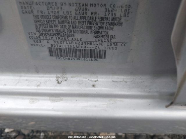 3N1CN8DV3RL816626 Nissan Versa 1.6 S