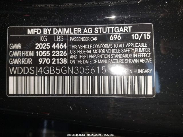 WDDSJ4GB5GN305615 Mercedes-Benz CLA 250 4MATIC