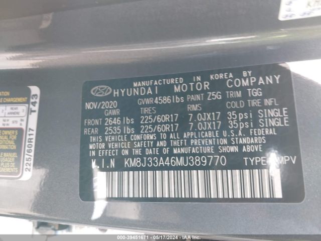 KM8J33A46MU389770 Hyundai Tucson Value