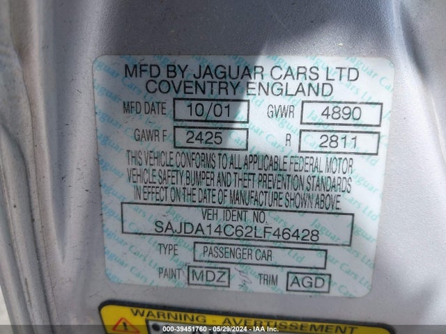 2002 JAGUAR XJ8 SAJDA14C62LF46428 Photo 8