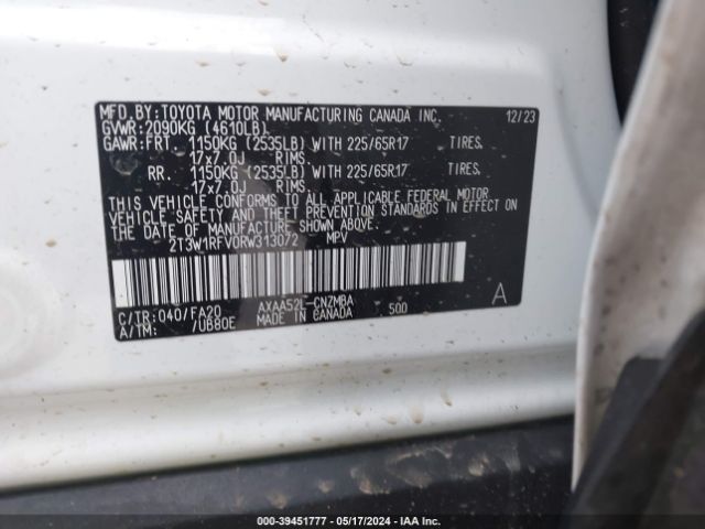 2T3W1RFV0RW313072 Toyota Rav4 Xle