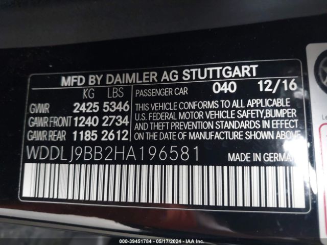 2017 MERCEDES-BENZ CLS 550 WDDLJ9BB2HA196581 Photo 8