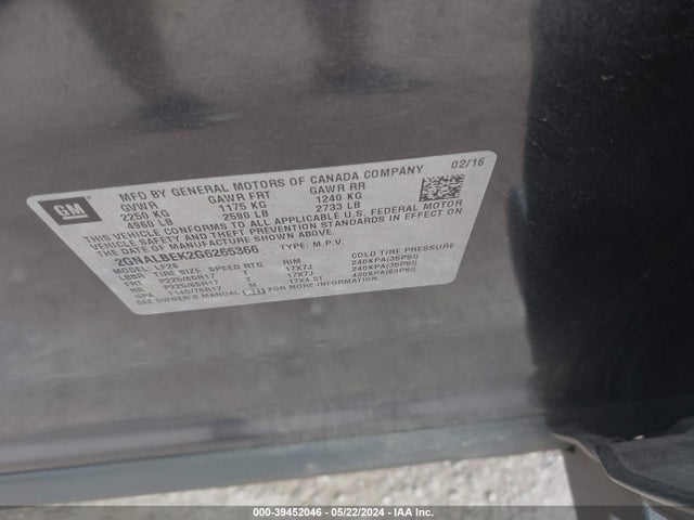 Chevrolet EQUINOX LS 2016 2GNALBEK2G6265366 Image 9